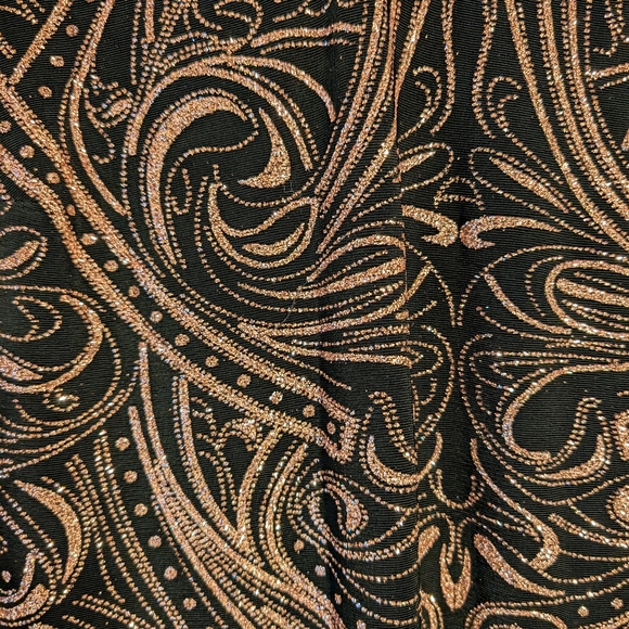 MARINA Black and Pink Long Sleeve Paisley Dress - Picture 3 of 6